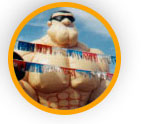 Muscleman Advertising Balloons - cold-air advertising inflatables available form 10ft. to over 40 feet.