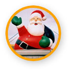 Advertising Inflatables - Chimney Santa cold-air advertising inflatables.